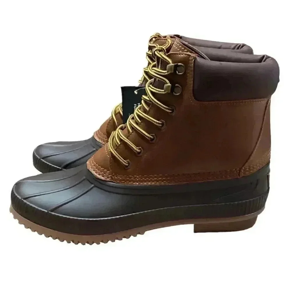 Tommy Hilfiger Colin 2 Mens 8 Waterproof Insulated Lace Up Duck Boots Brown NEW
